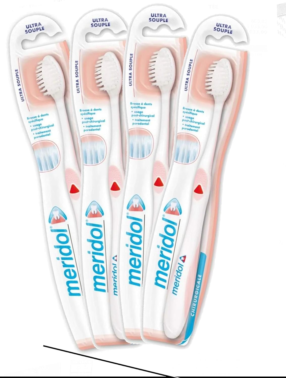 Méridol - Lot de 4 brosses à Dents Chirurgicale Ultre Souple